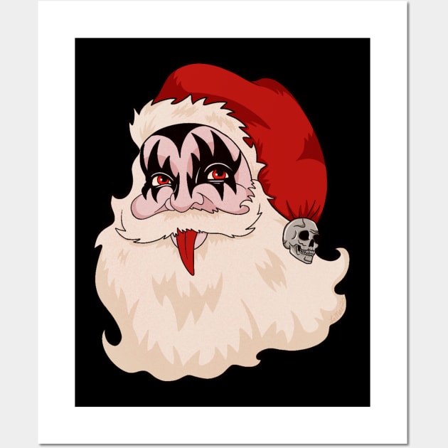 I Saw Mommy With Kiss Santa Claus Wall Art by LeMae Macabre